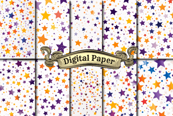 Download Confetti Stars Digital Paper Pack - Confetti stars Collection