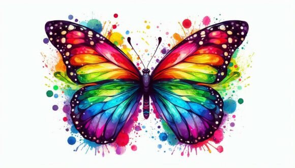 Download Bold Rainbow Butterfly - Bold rainbow Collection