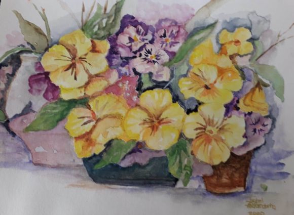 Download Pansies with Pottery - Pottery Collection