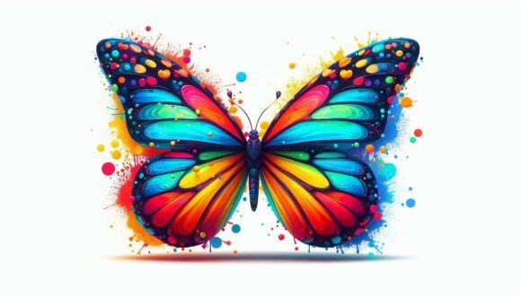 Download Bold Rainbow Butterfly - Premium Resources