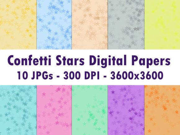 Download Confetti Stars Digital Papers JPGs - Confetti stars Collection