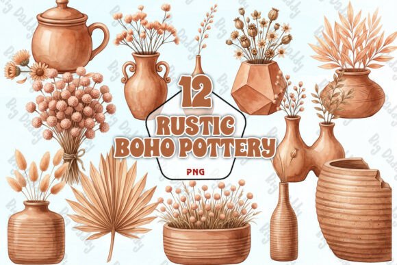 Download Rustic Boho Pottery PNG - Pottery Collection