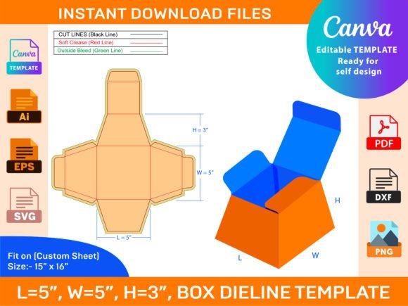 Download Food or Gift Packaging Box Dieline - Gift Collection