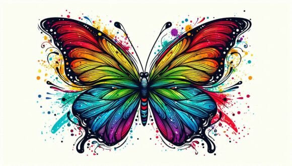 Download Bold Rainbow Butterfly - Bold rainbow Collection